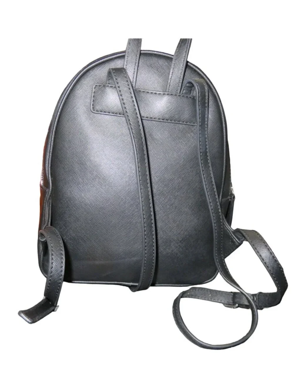 Guess Matte Black Vegan Full Grain Leather Mini Backpack Daypack NWOT never used